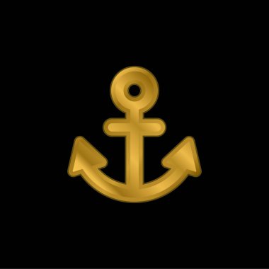 Çapa altın kaplama metalik simge veya logo vektörü