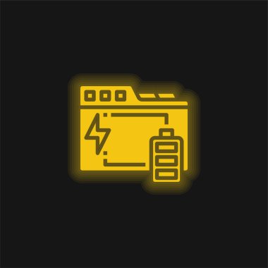 Yedek sarı parlak neon simgesi