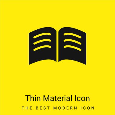Book Of Black Pages With White Text Lines Opened In The Middle minimal bright yellow material icon clipart