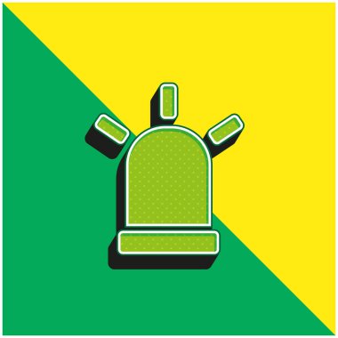 Ambulans Açık Yeşil ve Sarı 3D vektör simgesi logosu