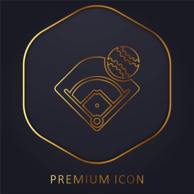 Baseball Field golden line premium logo or icon clipart