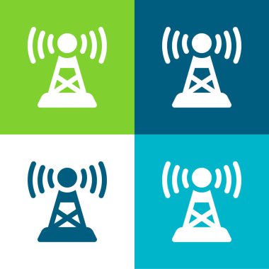 Anten Düz 4 renk en küçük simge kümesi