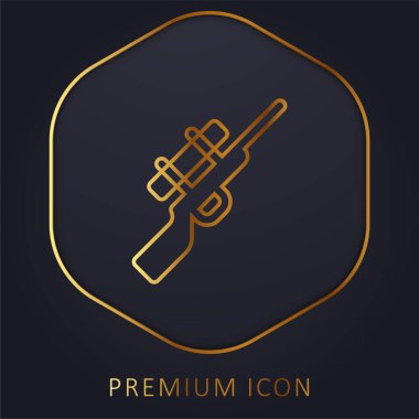 Biathlon golden line premium logo or icon clipart