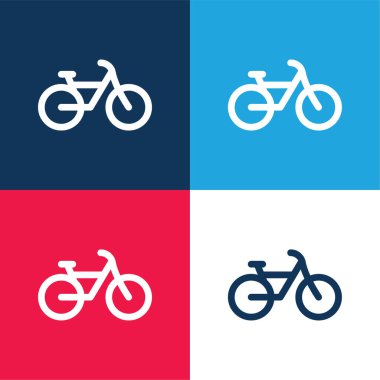Bisiklet mavisi ve kırmızı dört renk simgesi seti