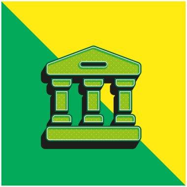 Yeşil ve sarı modern 3D vektör simgesi logosu