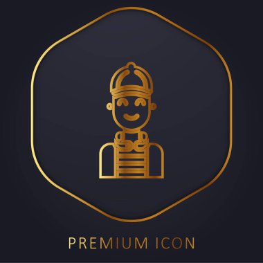 Altın çizgili erkek logosu veya simgesi