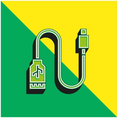 Adapter Green and yellow modern 3d vector icon logo clipart