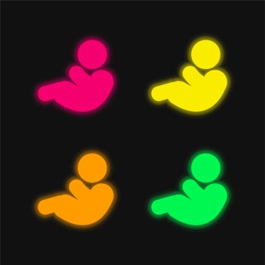 Baby Boy dört renkli parlak neon vektör simgesi