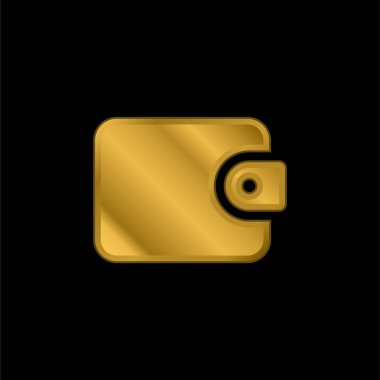 Billfold altın kaplama metalik simge veya logo vektörü