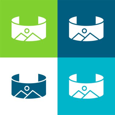 360 Resim Düz 4 renk minimal simgesi seti