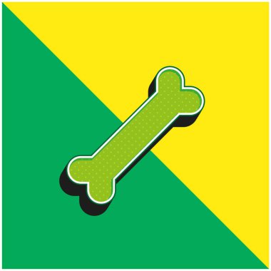 Kemik Yeşil ve Sarı Modern 3D vektör simgesi logosu