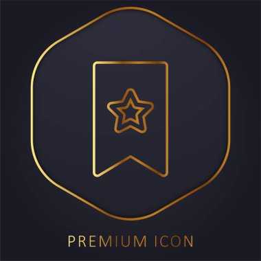 Bookmark golden line premium logo or icon clipart