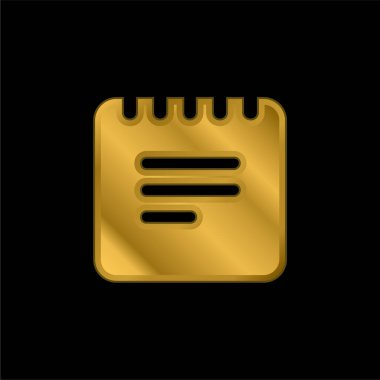 Siyah Notlar Arayüz Kare Sembolü İlkbahar altın kaplamalı metalik simge veya logo vektörü