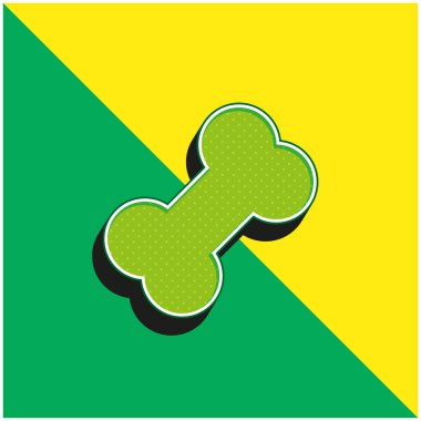 Kemik Yeşil ve Sarı Modern 3D vektör simgesi logosu