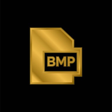 Bmp gold plated metalic icon or logo vector clipart