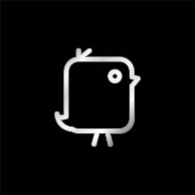 Tatlı Yuvarlak Dikdörtgen şeklindeki gümüş kaplama metalik simge kuşu