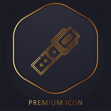 Kemer altın çizgi prim logosu veya simgesi