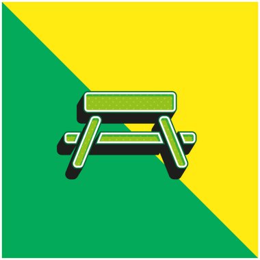 Yeşil benç ve sarı modern 3D vektör simgesi logosu