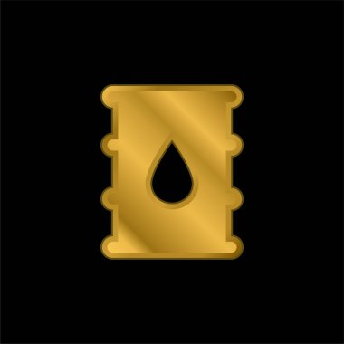 Varil altın kaplama metalik simge veya logo vektörü