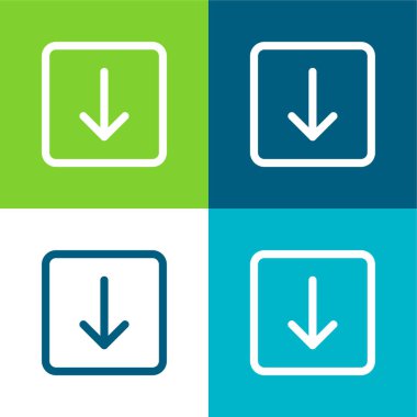 Arrow Down Düz 4 renk en küçük simge kümesi