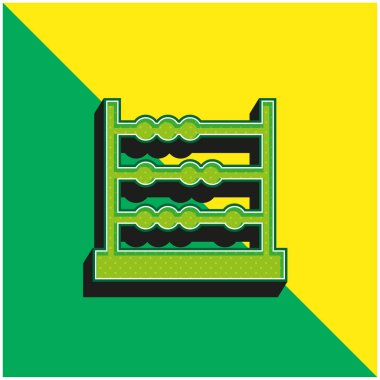 Abaküs Yeşil ve Sarı modern 3d vektör simgesi logosu