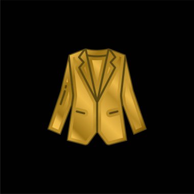 Blazer gold plated metalic icon or logo vector clipart