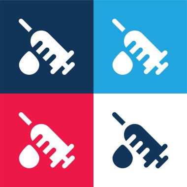 Analiz mavi ve kırmızı dört renk minimal simgesi kümesi