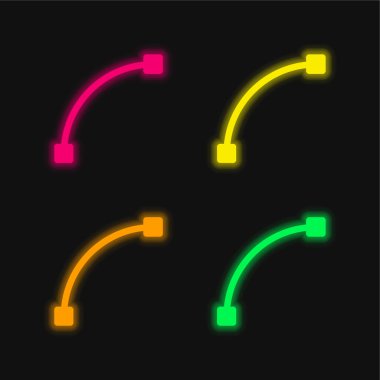 Dört renk parlayan neon vektör simgesi