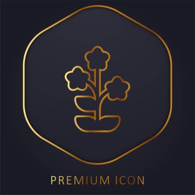 Alpine Forget Me Not golden line premium logo or icon clipart