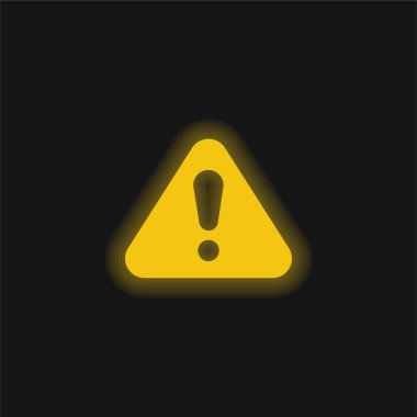 Alert yellow glowing neon icon clipart