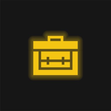 Evrak çantası sarı parlak neon simgesi