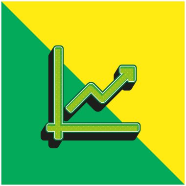 Ok Grafiği Yeşil ve Sarı 3D vektör simgesi logosu
