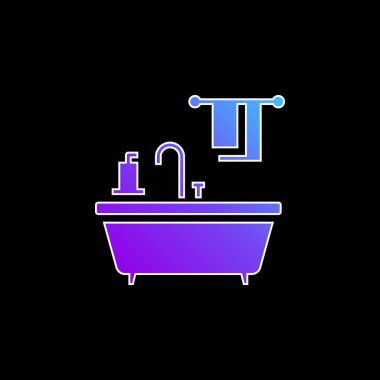 Küvet mavisi gradyan vektör simgesi