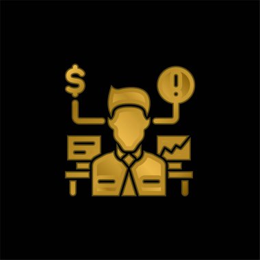 Advisor gold plated metalic icon or logo vector clipart