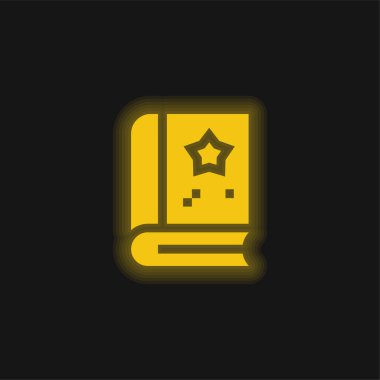 Kitap sarı parlak neon simgesi