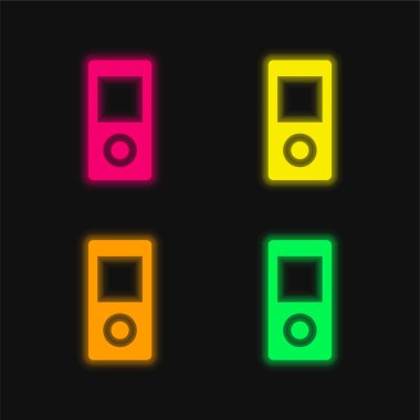 Apple Ipod four color glowing neon vector icon clipart