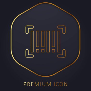 Barkod altın çizgi premium logosu veya simgesi