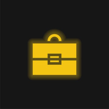 Evrak çantası sarı parlak neon simgesi