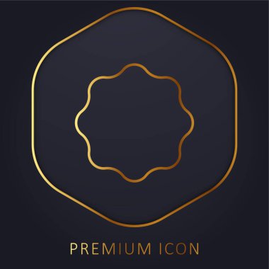 Rozet altın çizgi prim logosu veya simgesi