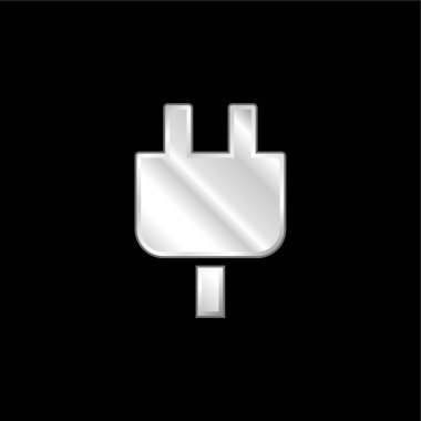Siyah Plug Başlı gümüş kaplama metalik simge