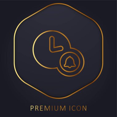 Alarm Saati altın çizgi premium logosu veya simgesi