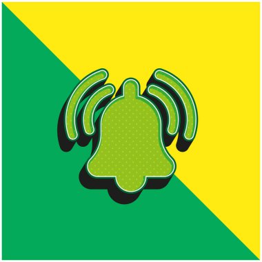 Alarm Yeşil ve Sarı Modern 3D vektör simgesi logosu