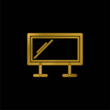 Billboard altın kaplama metalik simge veya logo vektörü