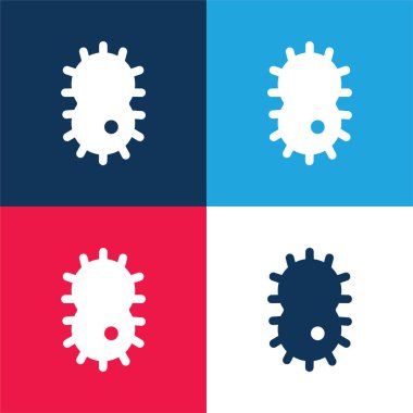 Bakteri mavi ve kırmızı dört renk en az simge kümesi