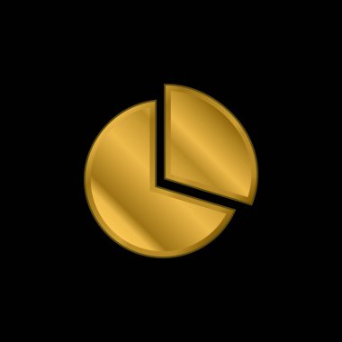 Siyah Dairesel Grafik altın kaplama metalik simge veya logo vektörü
