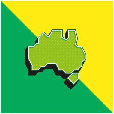 Avusturalya Yeşil ve Sarı modern 3d vektör simgesi logosu