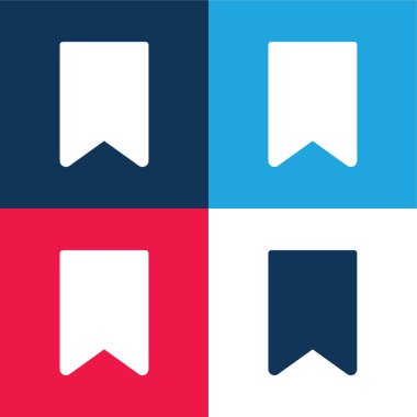 Yer imi mavi ve kırmızı dört renk en az simge kümesi