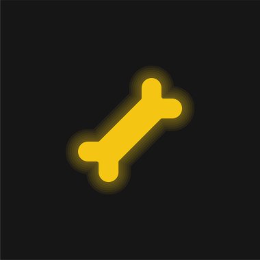 Kemik sarısı parlak neon simgesi