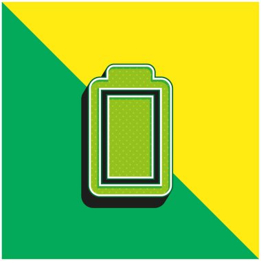 Pil Yeşil ve Sarı modern 3D vektör simgesi logosu