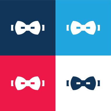 Papyon mavi ve kırmızı dört renk minimal simge seti